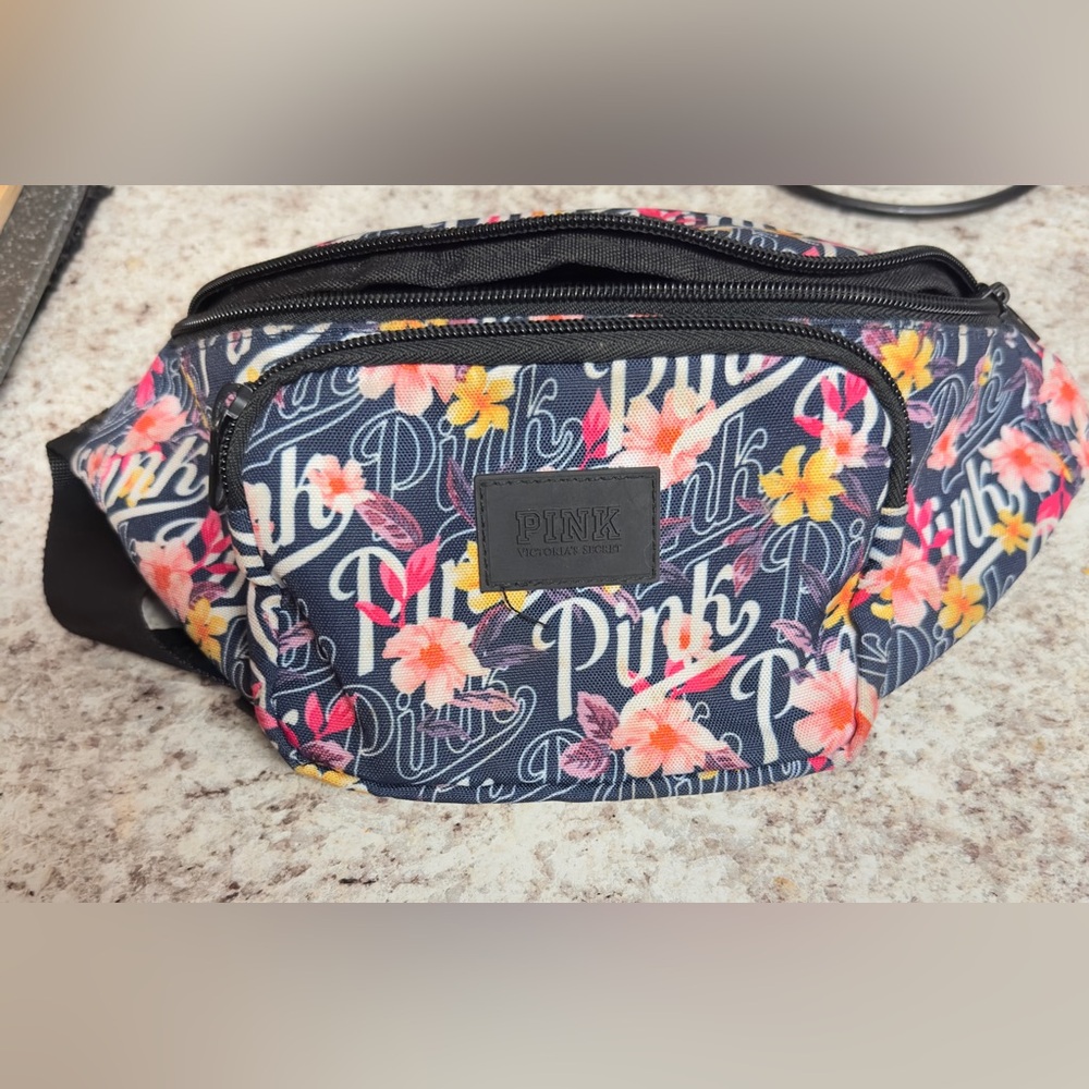 PINK VS Floral fanny pack